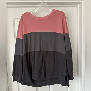 Three tone sweatshirt tunic 2x